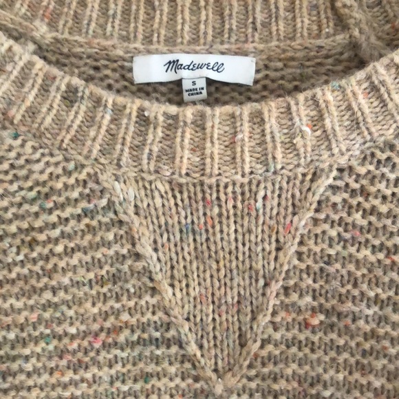 Madewell oatmeal rib sweater with pretty flecks of color Bell sleeves - Picture 4 of 15